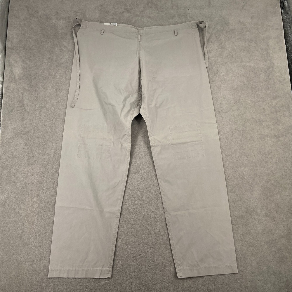 Armani Exchange Pants Mens Large Beige Cotton Workwear Wide Leg Drawstring Waist